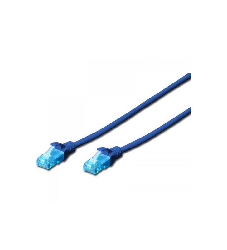 Cat 5e u-utp patch cable/pvc awg 26/7 length 0.5m blue