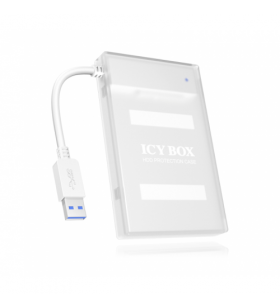Icybox ib-ac603a-u3 cablu adaptor sata la 1xusb 3.0, alb + carcasa hdd alba