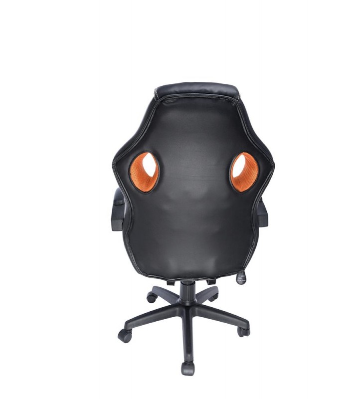 Scaun gaming spacer imitatie piele &amp material textil, black &amp orange, greutate max. 120kg, dimensiuni 5970106~114cm "sp-g