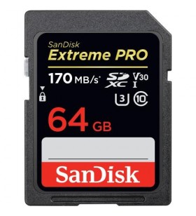 Extreme pro sdxc card 64gb/170mb/s v30 uhs-i u3