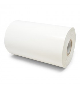 Label, paper, 4in x 85ft (101.6mm x 25.9m) dt, 8000d linerless, coated, permanent adhesive, 0.75in (19.1mm) core, 85/roll, 20/bo