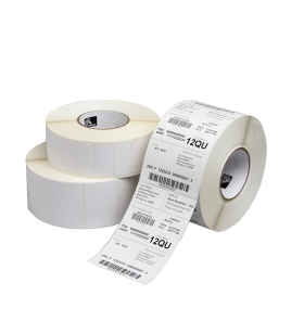 Label, paper, 74x210mm thermal transfer, z-perform 1000t, uncoated, permanent adhesive, 76mm core, perforation