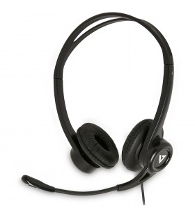 V7 hu311-2ep cască audio & cască cu microfon căști bandă de fixare pe cap negru