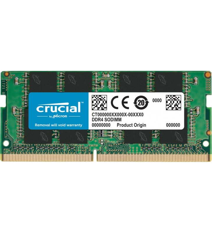 Memory type ddr4, 8gb, 2400 mhz, cl 17, nominal voltage 1.2 v, chip organization 1024mx64 "ct8g4sfd824a"