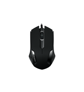 Canyon wired optical mouse with 3 buttons, dpi 1000, black,  cable length 1.25m, 120*70*35mm, 0.07kg