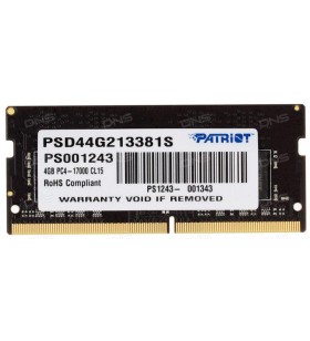 Ddr4, 4gb, 2133 mhz, 260-pin so dimm, cl 15, nominal voltage 1.2 v, number of modules 1 "psd44g213381s"