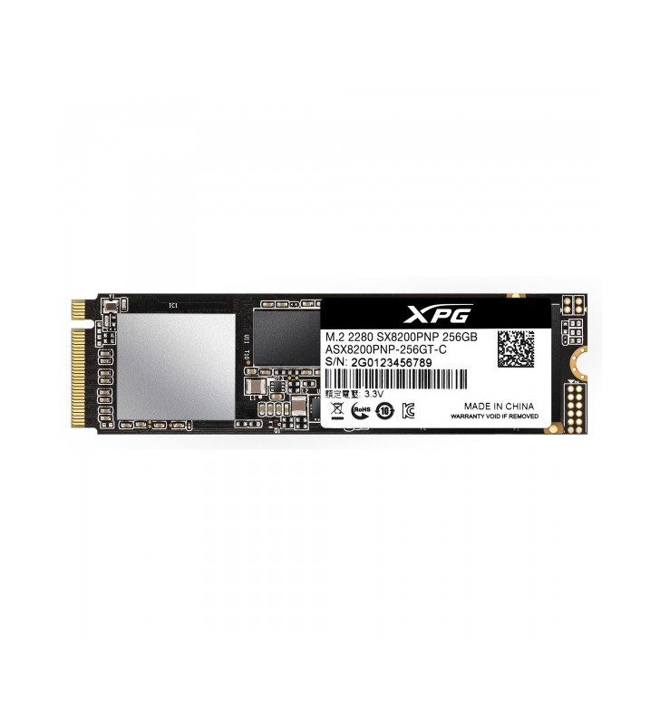SSD ADATA M.2 PCIe 256GB, Gen3 x4, XPG  SX8200 Pro 3D TLC NAND, R/W up to 3500/1200MB "ASX8200PNP-256GT-C"