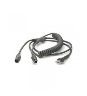 Cable, ibm ps/2, kbw, minidin connector, coiled, cab-365, 6 ft.