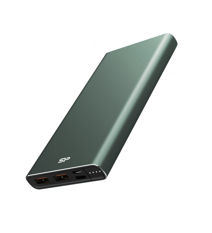 Silicon power qp60 power bank 10000mah quick charge green