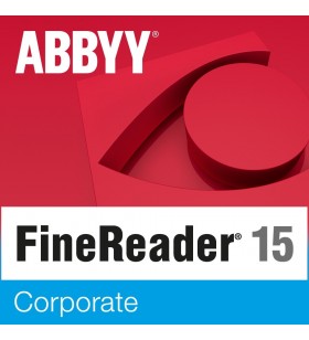 Abbyy finereader 15 corporate, single user license (esd), perpetual
