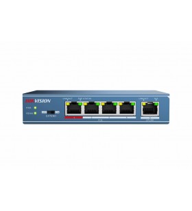 Switch poe 4 porturi hikvision ds-3e0105p-el fara management 4x 100mpoe port, 1x 100m uplink port, 802.3af/at, poe power budget