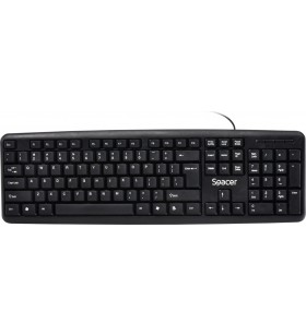 Tastatura spacer usb, 104 taste, anti-spill, black, "spkb-520" (include timbru verde 0.5 lei)