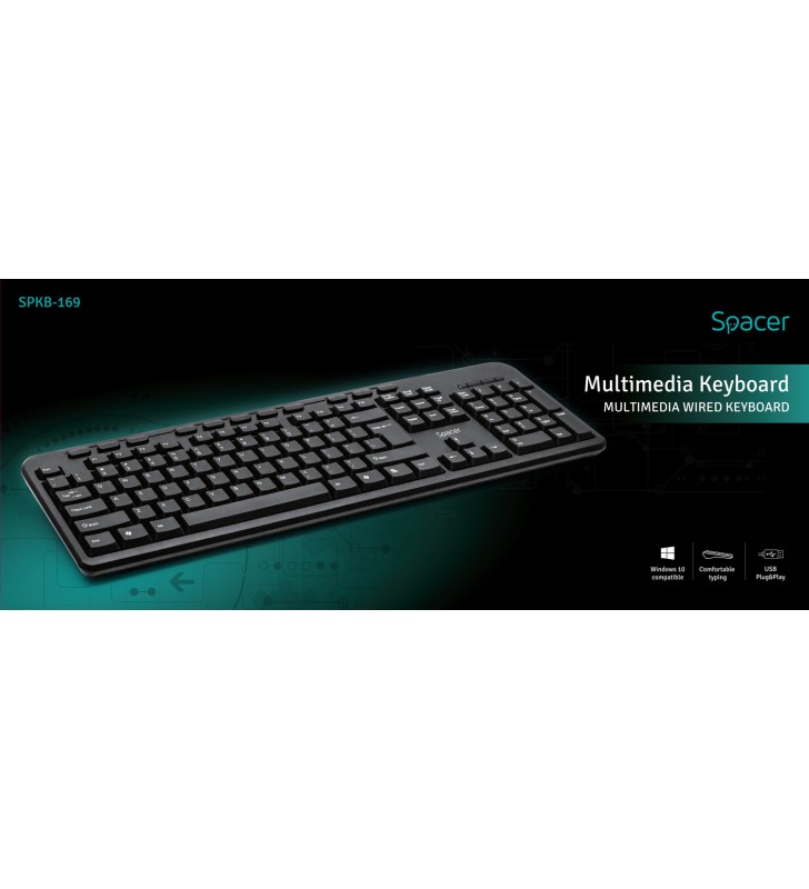 Tastatura spacer spkb-169, usb, black