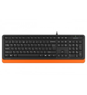 Tastatura a4tech fstyler usb, 104 taste, cablu 1.5m, orange, "fk10 orange" (include timbru verde 0.5 lei)