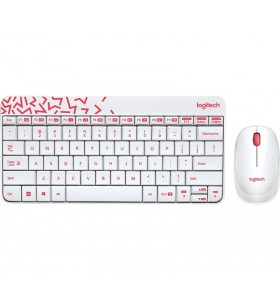 Logitech mk240 nano tastaturi rf fără fir rus roz, alb