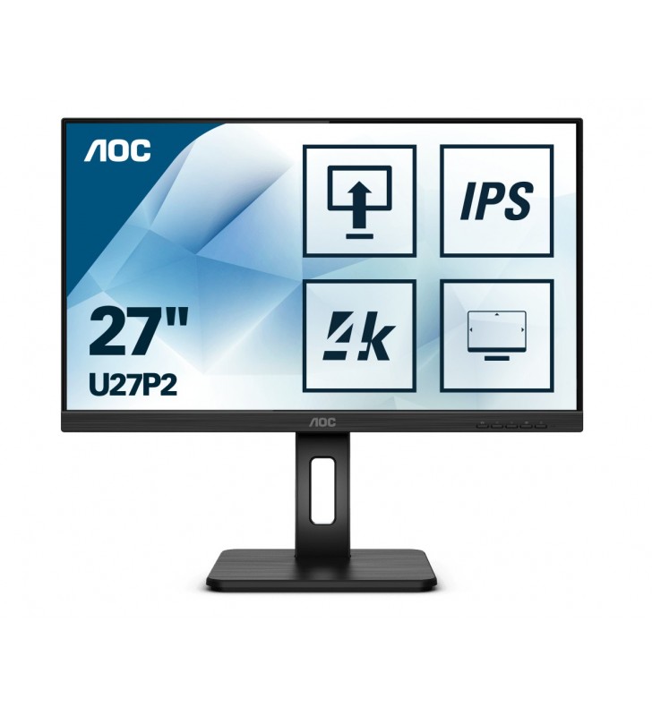 Aoc u27p2 led display 68,6 cm (27") 3840 x 2160 pixel 4k ultra hd negru