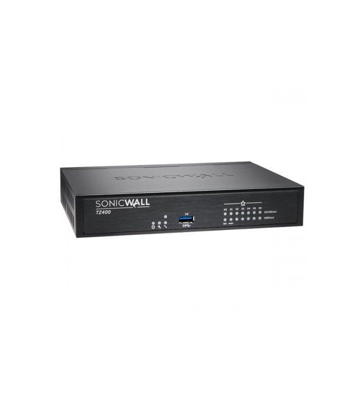 Dell sonicwall tz400, 4x800mhz cores, 1gb ram, 64mb flash,  8 x rj45 ports 10/100/1000, usb, vpn, vlan