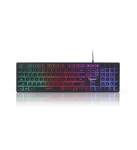 Tastatura gembird usb, multimedia 104 taste + 12 taste multimedia, iluminare de fundal 3 culori "rainbow", black "kb-uml-01"