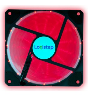 Ventilator logistep pc 120x120x26 mm,  red light, fluid bearing, 53cfm, conector 4-pin "ls-f12-r"