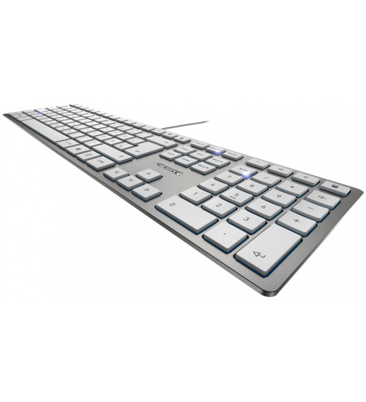 Cherry kc 6000 slim tastaturi usb azerty franţuzesc argint, alb