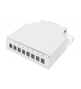 Din rail splice box/for 8 lc/dx couplers