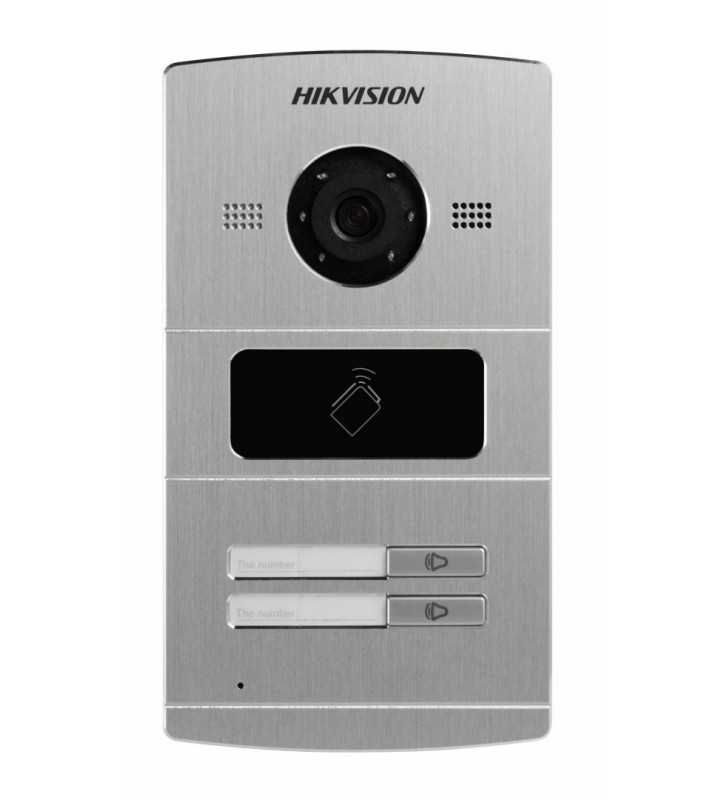 Post videointerfon color hikvision ds-kv8202-im, 1.3 mpvilladoorstation ,aluminum ally, camera resolution: hd720p, 25fps(p),10m/