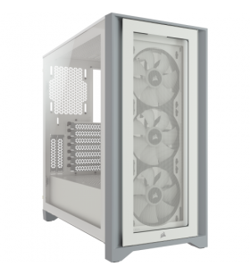 Corsair icue 4000x rgb tempered glass mid-tower white case