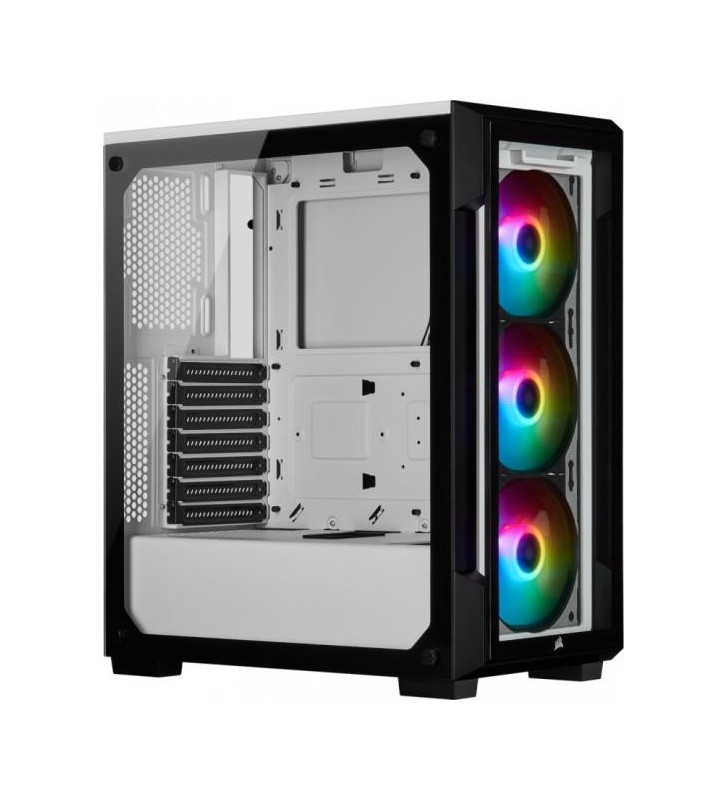 Corsair icue 220t rgb tempered glass mid-tower smart case black