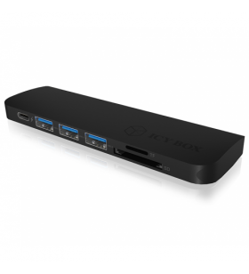 Icybox ib-dk4024-cpd icybox docking station with integrated cable usb type-c, hdmi, vga, black
