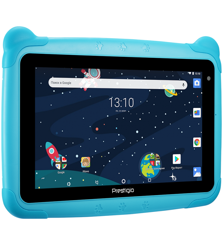 Prestigio smartkids, pmt3197_w_d_be, wifi, 7" 1024*600 ips display, up to 1.3ghz quad core processor, android 8.1(go edition), 1gb ram+16gb rom, 0.3mp front+2mp rear camera,2500mah battery
