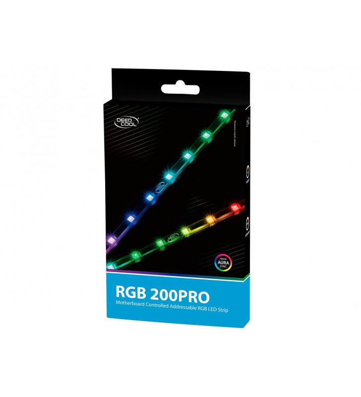 Led strip deepcool, color light strip, add rgb, 3 culori, atasare cu magnet sau dublu-adeziv, 550mm, "rgb 200pro"