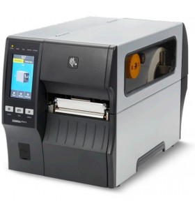Tt printer zt411 4", 203 dpi, euro and uk cord, serial, usb, 10/100 ethernet, bluetooth 4.1/mfi, usb host, on-metal, rfid uhf e