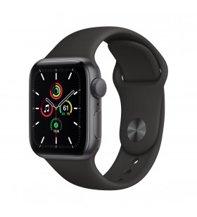 Apple watch se gps, 40mm space gray aluminium case with black sport band - regular