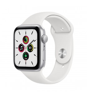 Apple watch se gps, 44mm silver aluminium case with white sport band - regular