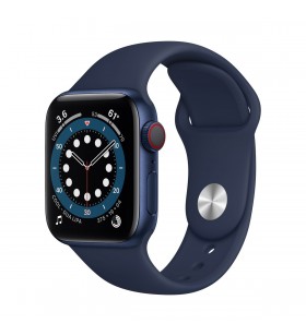 Apple watch s6 gps + cellular, 40mm blue aluminium case with deep navy sport band - regular