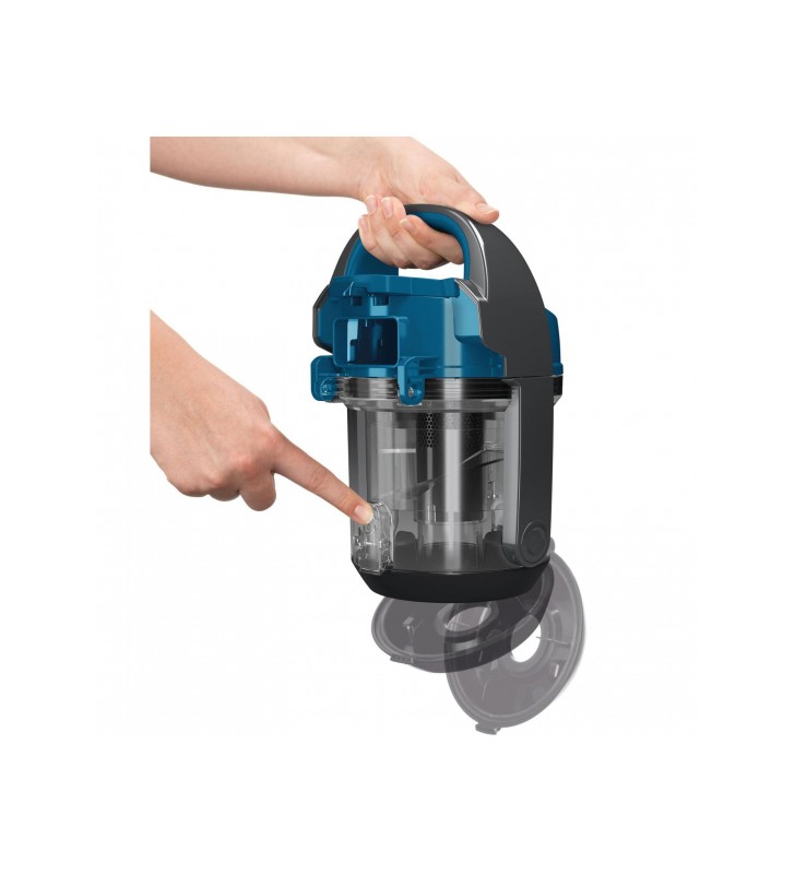 Aspirator fara sac bosch 700 w, 1.5 l, 3 a, filtru igienic pureair, negru/albastru