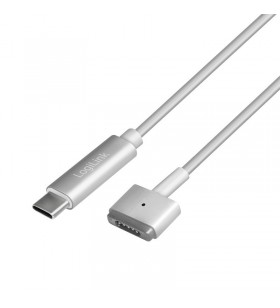 Cablu alimentare logilink, pt. notebook apple, usb type-c (t) la apple magsafe2 (t),  1.8m, argintiu, "pa0226"