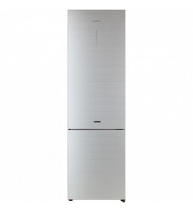 Combina frigorifica daewoo, clasa energetica a++, capacitate neta 362 litri, no frost, iluminare led, sticla argintiu