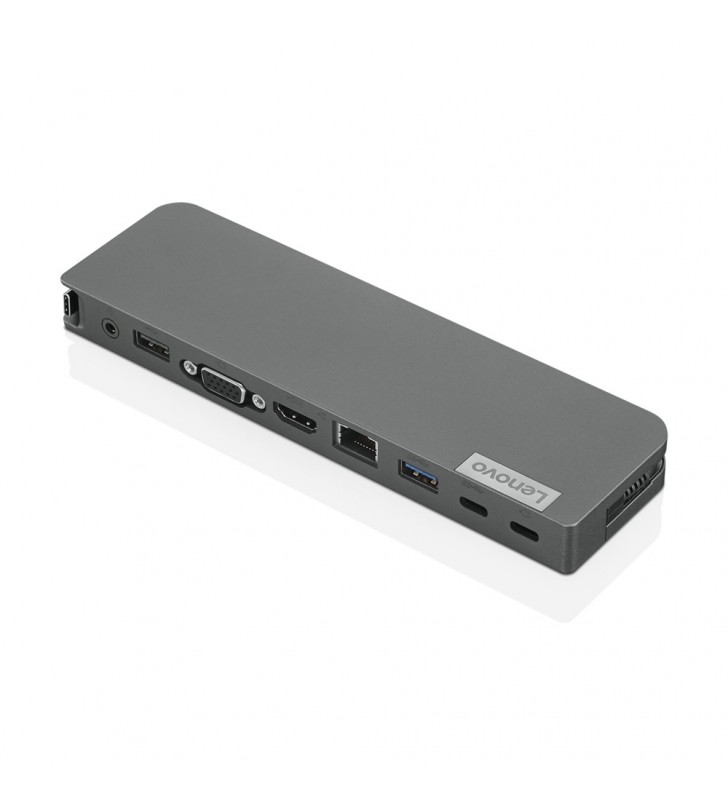 Lenovo usb-c mini dock prin cablu usb 3.2 gen 1 (3.1 gen 1) type-c gri