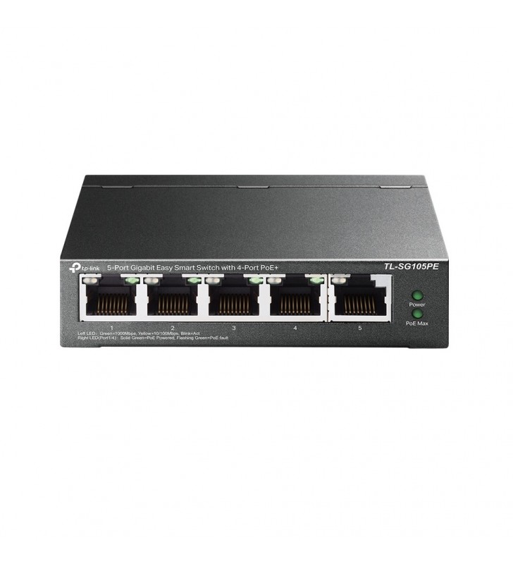 Tp-link tl-sg105pe switch-uri fara management l2 gigabit ethernet (10/100/1000) negru power over ethernet (poe) suport