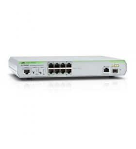 8 port managed standalone fast ethernet switch, 1 combo sfp uplink port. single ac power supply