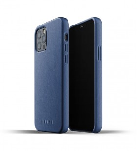 Husa de protectie mujjo pentru iphone 12 / iphone 12 pro, piele, monaco blue