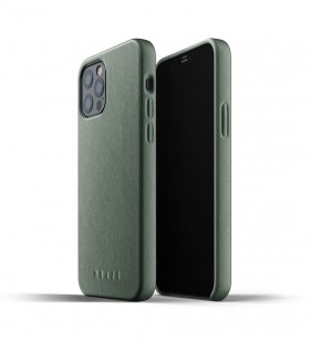 Husa de protectie mujjo pentru iphone 12 / iphone 12 pro, piele, slate green