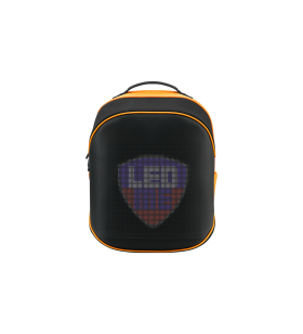 Ledme backpack, animated backpack with led display, nylon+tpu material, dimensions 42*31.5*20cm, led display 64*64 pixels, orang
