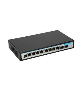 Extralink ex.14312 perses 8-port gbe unmanaged 802.3af/at poe switch + 2x sfp up-link