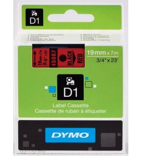 Dymo d1 standard - black on red - 19mm benzi pentru etichete negru pe rosu