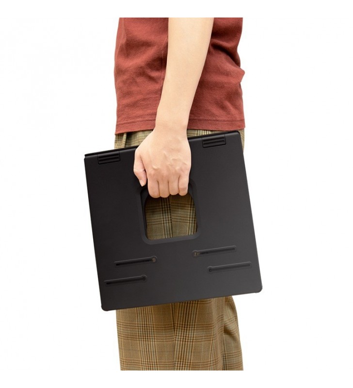 Suport de birou pt. notebook, 9 pozitii, holder pt. smartphone, suporta dimensiuni 10-15.6", pliabil, negru, logilink "aa0133"