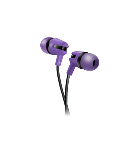 Canyon stereo earphone with microphone, 1.2m flat cable, purple, 22*12*12mm, 0.013kg