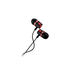 Canyon stereo earphones with microphone, red, cable length 1.2m, 21.5*12mm, 0.011kg