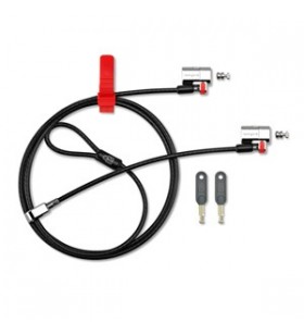 Kensington clicksafe twin cabluri cu sistem de blocare negru 1,5 m